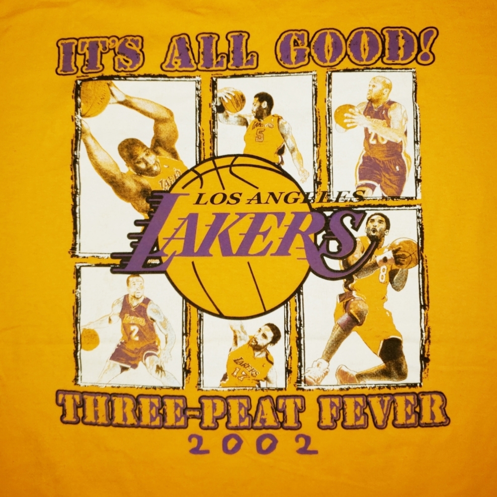 VTG Rare 2002 World Champions Los Angeles Lakers NBA Finals Three Peat Feaver 2X - Picture 7 of 14
